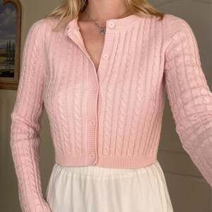 Target Pink Cable Knit Cropped Cardigan